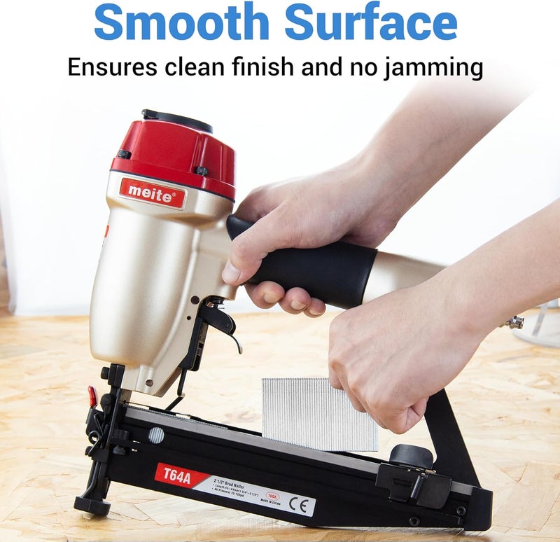 Meite 16 Gauge Finish Nails - 1 Inch Galvanized 16GA Finish Nails Straight Trim Nails for Window Casing Baseboard Crown Molding, 500PCS - Image 5